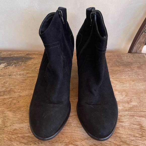 SAMBAG Black Glove Soft Suede Leather Lined Western Style Ankle Boots EU39 US8.5 - Picture 3 of 12